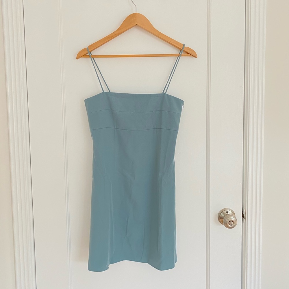 Teal Mini slip dress